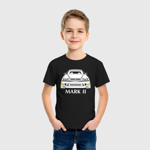 Детская футболка хлопок с принтом Toyota Mark2 JZX100, фото на моделе #1