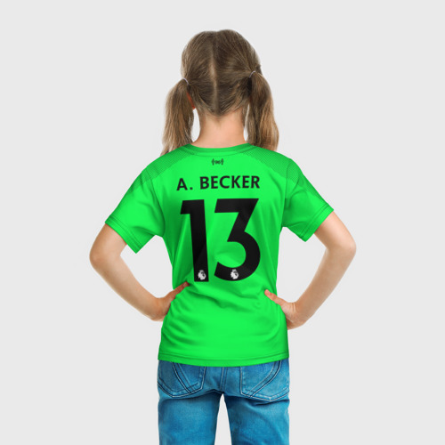 Детская 3D футболка с принтом Alisson GK 18-19, вид сзади #2