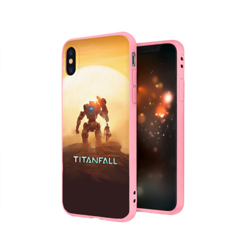 Чехол для iPhone X матовый с принтом Titanfall, вид сбоку #3