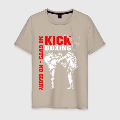 Мужская футболка хлопок с принтом Kickboxing, вид спереди #2