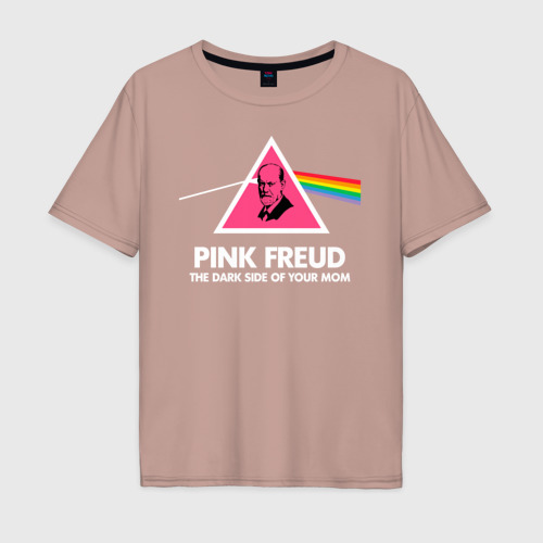 Мужская футболка хлопок Oversize с принтом Pink Freud, вид спереди #2