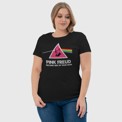 Женская футболка хлопок с принтом Pink Freud, фото #4