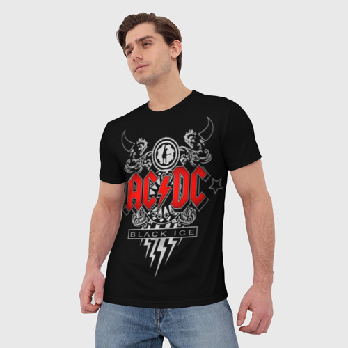 Мужская футболка 3D с принтом AC/DC, фото на моделе #1