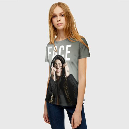 Женская футболка 3D с принтом Face - slime, фото на моделе #1