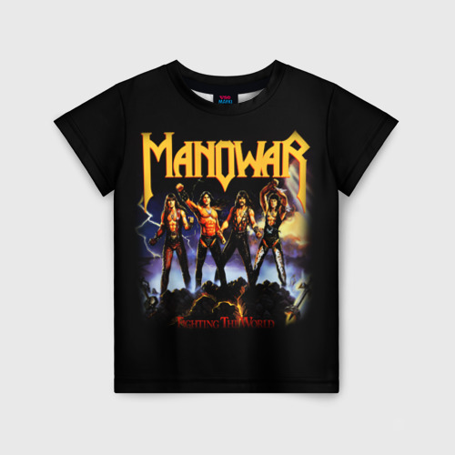Детская футболка 3D с принтом Manowar, вид спереди #2