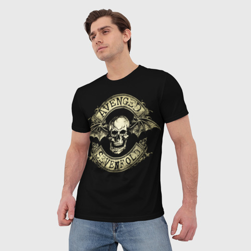 Мужская футболка 3D с принтом Avenged Sevenfold, фото на моделе #1