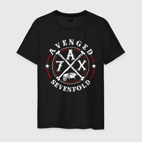 Мужская футболка хлопок с принтом Avenged Sevenfold, вид спереди #2