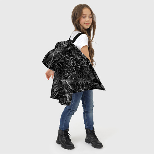 Зимняя куртка для девочек 3D с принтом Карпы кои графика, фото #4