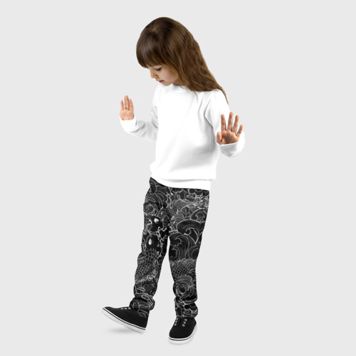 Детские брюки 3D с принтом Карпы кои графика, фото на моделе #1