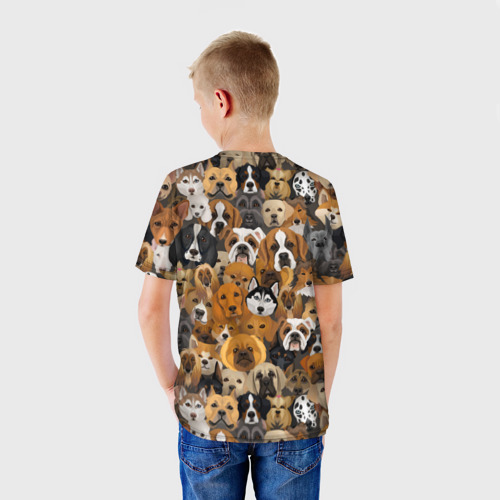 Детская 3D футболка с принтом Собаки, вид сзади #2
