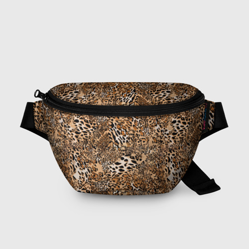 Поясная сумка 3D с принтом Леопард, вид спереди #2