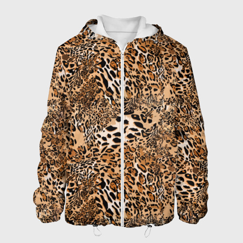 Мужская куртка 3D с принтом Леопард, вид спереди #2