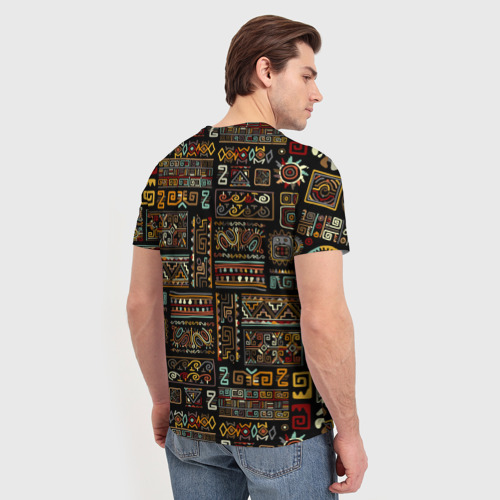 Мужская 3D футболка с принтом Этнический орнамент, вид сзади #2