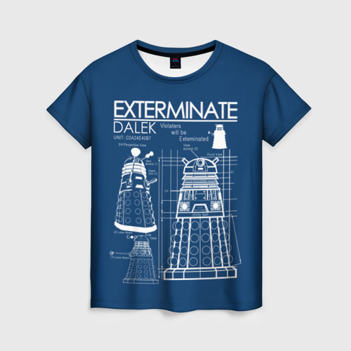 Женская футболка 3D с принтом Доктор Кто Далек, вид спереди #2