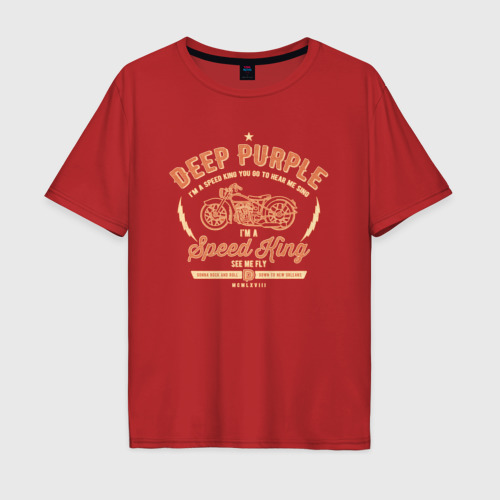 Мужская футболка хлопок Oversize с принтом Deep Purple, вид спереди #2