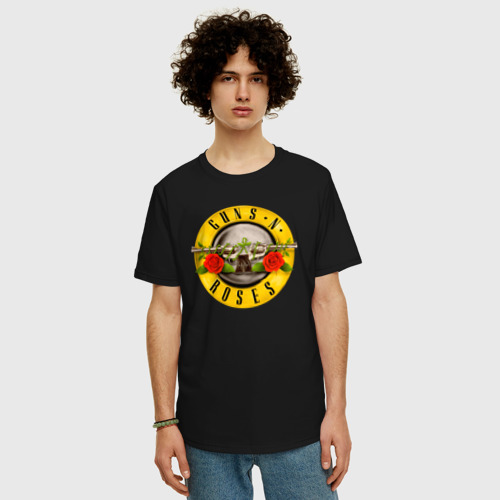 Мужская футболка хлопок Oversize с принтом Guns N' Roses, фото на моделе #1