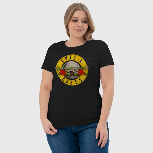 Женская футболка хлопок с принтом Guns N' Roses, фото #4