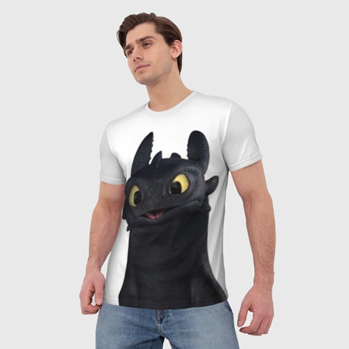 Мужская футболка 3D с принтом Как приручить дракона, фото на моделе #1
