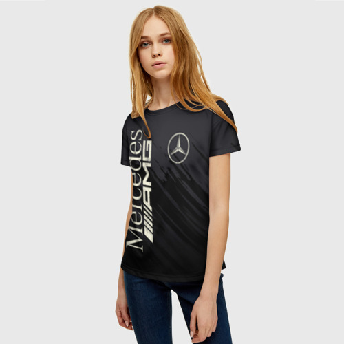 Женская футболка 3D с принтом Mercedes, фото на моделе #1