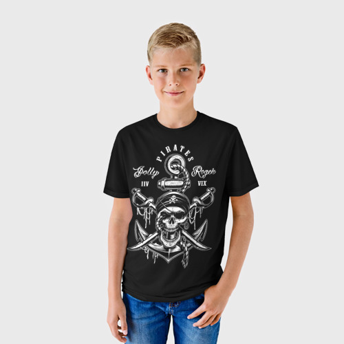 Детская футболка 3D с принтом Pirates, фото на моделе #1