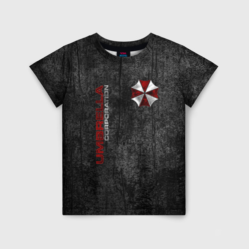 Детская футболка 3D с принтом Umbrella corporation, вид спереди #2