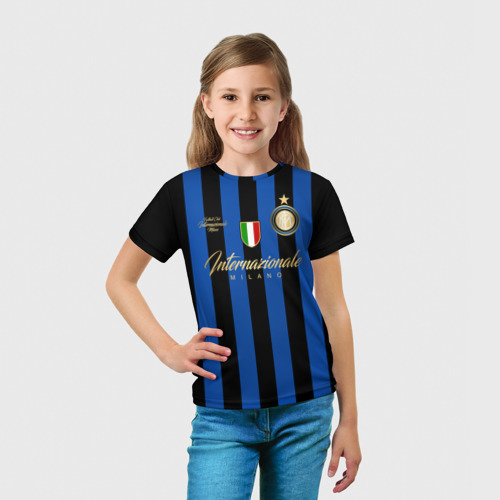 Детская футболка 3D с принтом Интер Милан, вид сбоку #3
