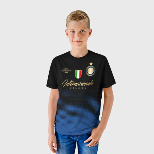 Детская футболка 3D с принтом Интер Милан, фото на моделе #1