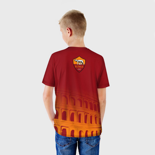 Детская футболка 3D с принтом Рома, вид сзади #2