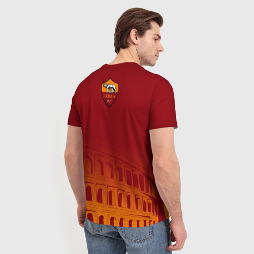 Мужская 3D футболка с принтом Рома, вид сзади #2