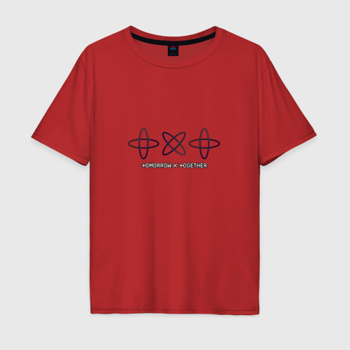 Мужская футболка хлопок Oversize с принтом Tomorrow X together, вид спереди #2