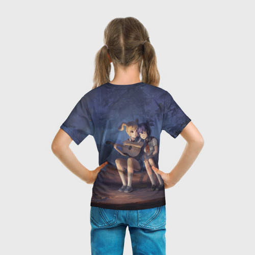 Детская футболка 3D с принтом Бесконечное лето: Лена и Алиса, вид сзади #2