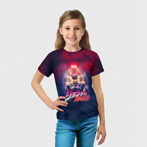 Детская футболка 3D с принтом JoJo, вид сбоку #3