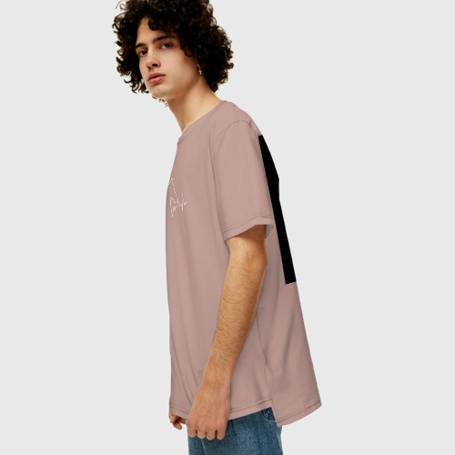Мужская футболка хлопок Oversize с принтом Лошадь, вид сбоку #3