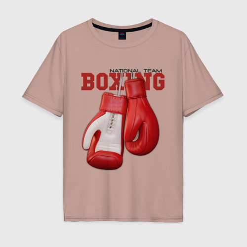 Мужская футболка хлопок Oversize с принтом National Team Boxing, вид спереди #2