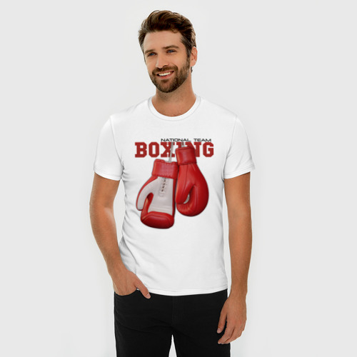 Мужская футболка премиум с принтом National Team Boxing, фото на моделе #1