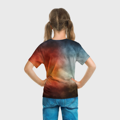 Детская футболка 3D с принтом Благие знамения, вид сзади #2