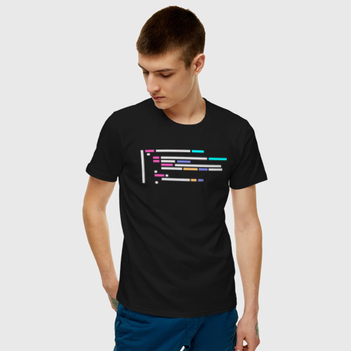 Мужская футболка с принтом Подсветка синтаксиса кода, фото на моделе #1
