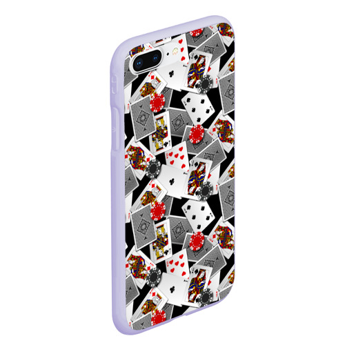 Чехол для iPhone 7Plus/8 Plus матовый с принтом Игральные карты, вид сбоку #3