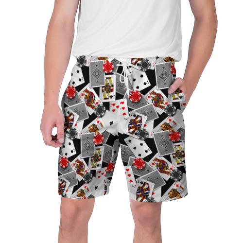 Мужские шорты 3D с принтом Игральные карты, вид спереди #2
