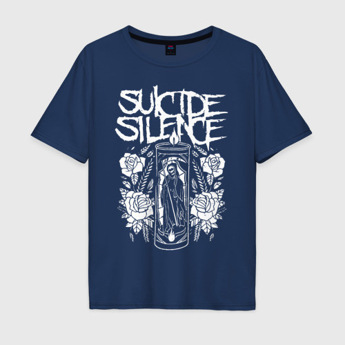 Мужская футболка хлопок Oversize с принтом Suicide Silence, вид спереди #2