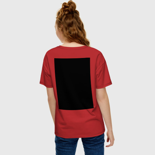 Женская футболка хлопок Oversize с принтом Я же мать!, вид сзади #2