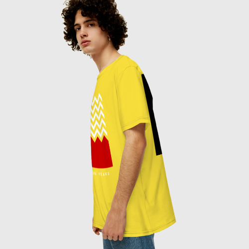 Мужская футболка хлопок Oversize с принтом Твин Пикс, вид сбоку #3