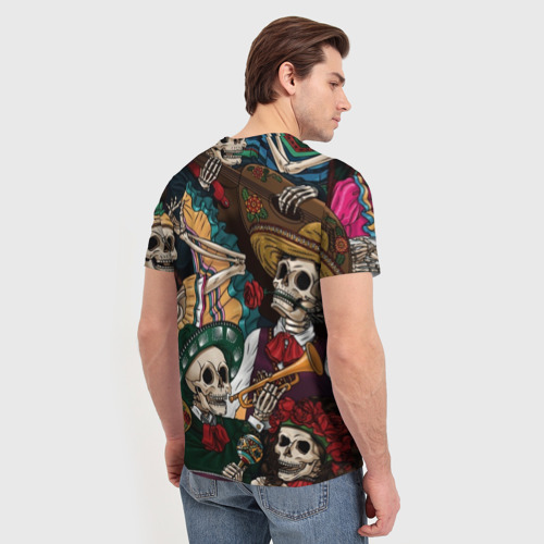 Мужская футболка 3D с принтом Мексиканская Вечеринка, вид сзади #2