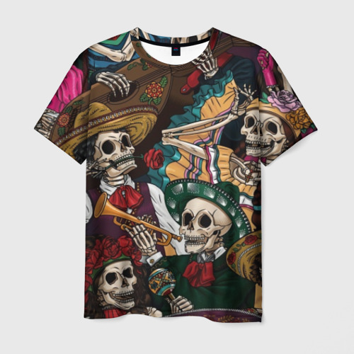 Мужская футболка 3D с принтом Мексиканская Вечеринка, вид спереди #2