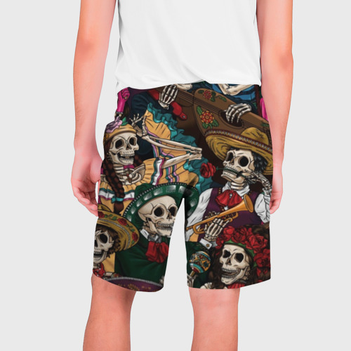 Мужские шорты 3D с принтом Мексиканская Вечеринка, вид сзади #1