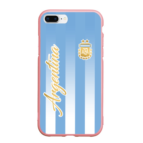 Чехол для iPhone 7Plus/8 Plus матовый с принтом Сборная Аргентины, вид спереди #2