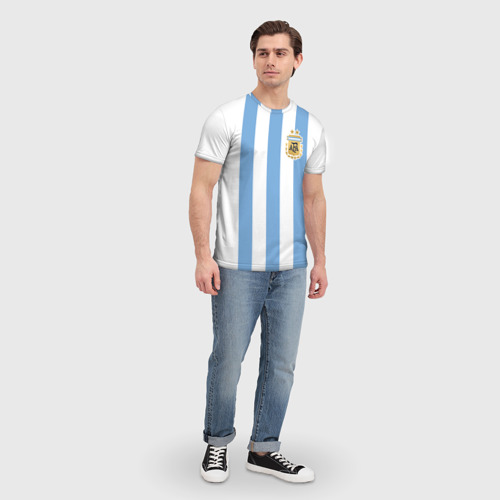 Мужская футболка 3D с принтом Сборная Аргентины, вид сбоку #3