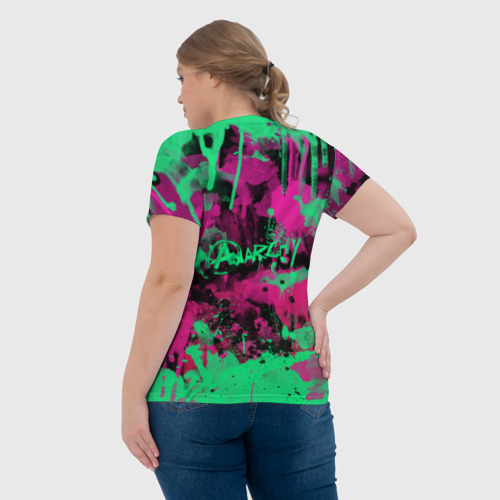 Женская футболка 3D с принтом Неоновая революция, вид сзади #2