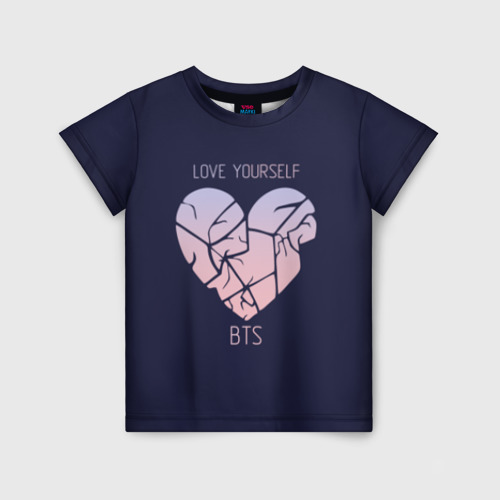 Детская футболка 3D с принтом Love Yourself BTS (JIMIN), вид спереди #2