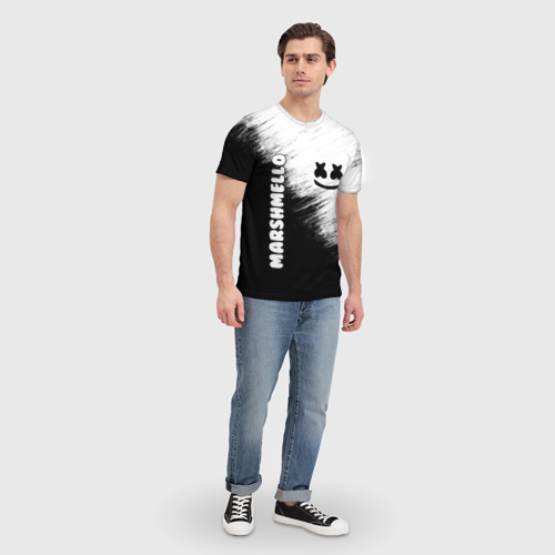 Мужская футболка 3D с принтом Marshmello 3, вид сбоку #3